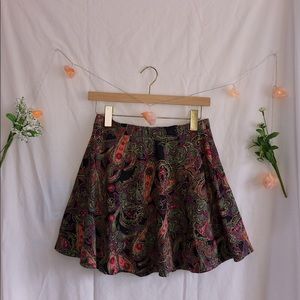 Suede Paisley Skirt